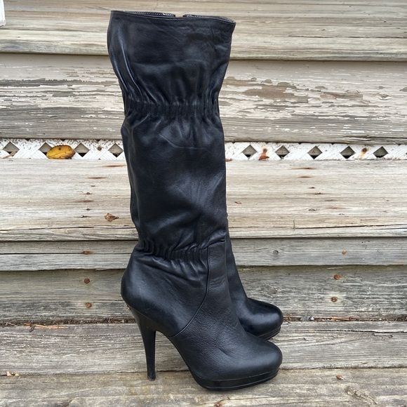 Michael Kors Tall Black Nappa Leather Webster Boots Women's Size 8.5 - Picture 5 of 11